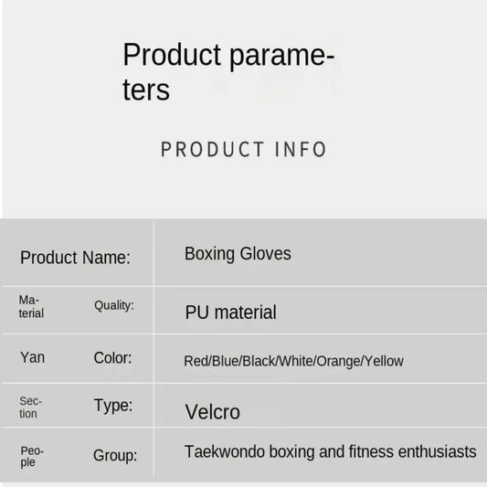 6/10/12/14Oz Kids Adult Boxing Gloves Breathable Professional Sanda Muay Thai Fighting Gloves PU Workout Gloves